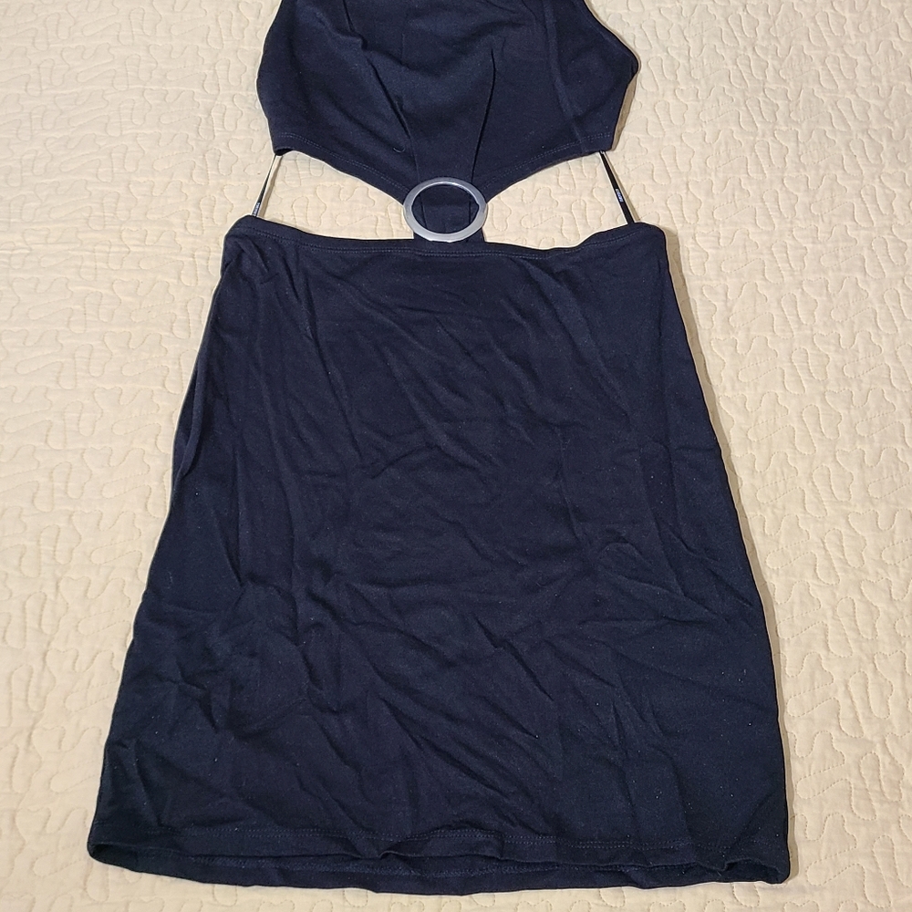 Forever 21 O ring cutout sleeveless halter top midi dress size L - Picture 2 of 9